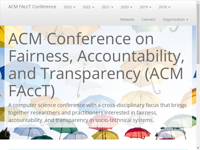 ACM FAccT ACM Conference on Fairness, Accountability, and Transparency