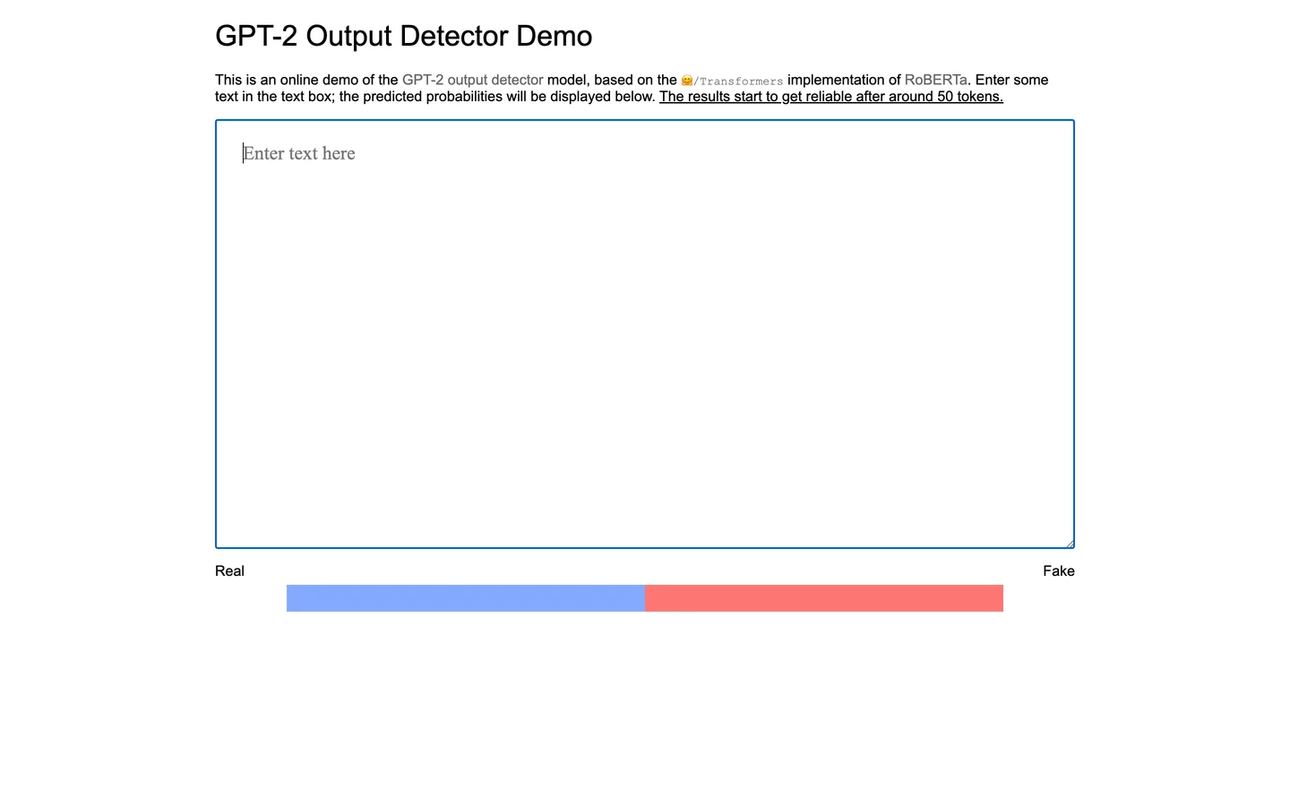 GPT-2 Output Detector