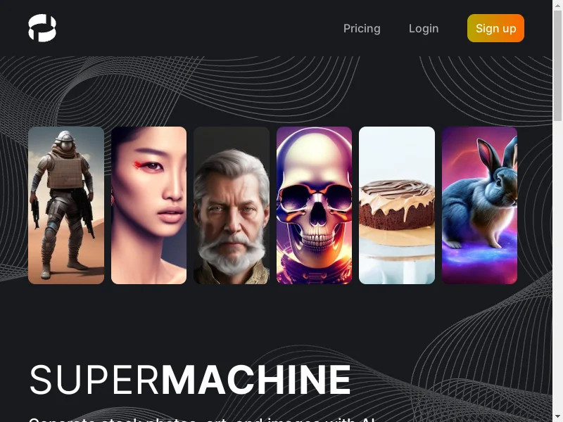 "SUPERMACHINE | Generate stock photos, art, and images with AI"