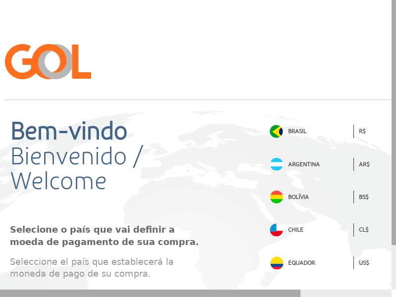 GOL Linhas Aéreas - Bem-vindo / Bienvenido / Welcome