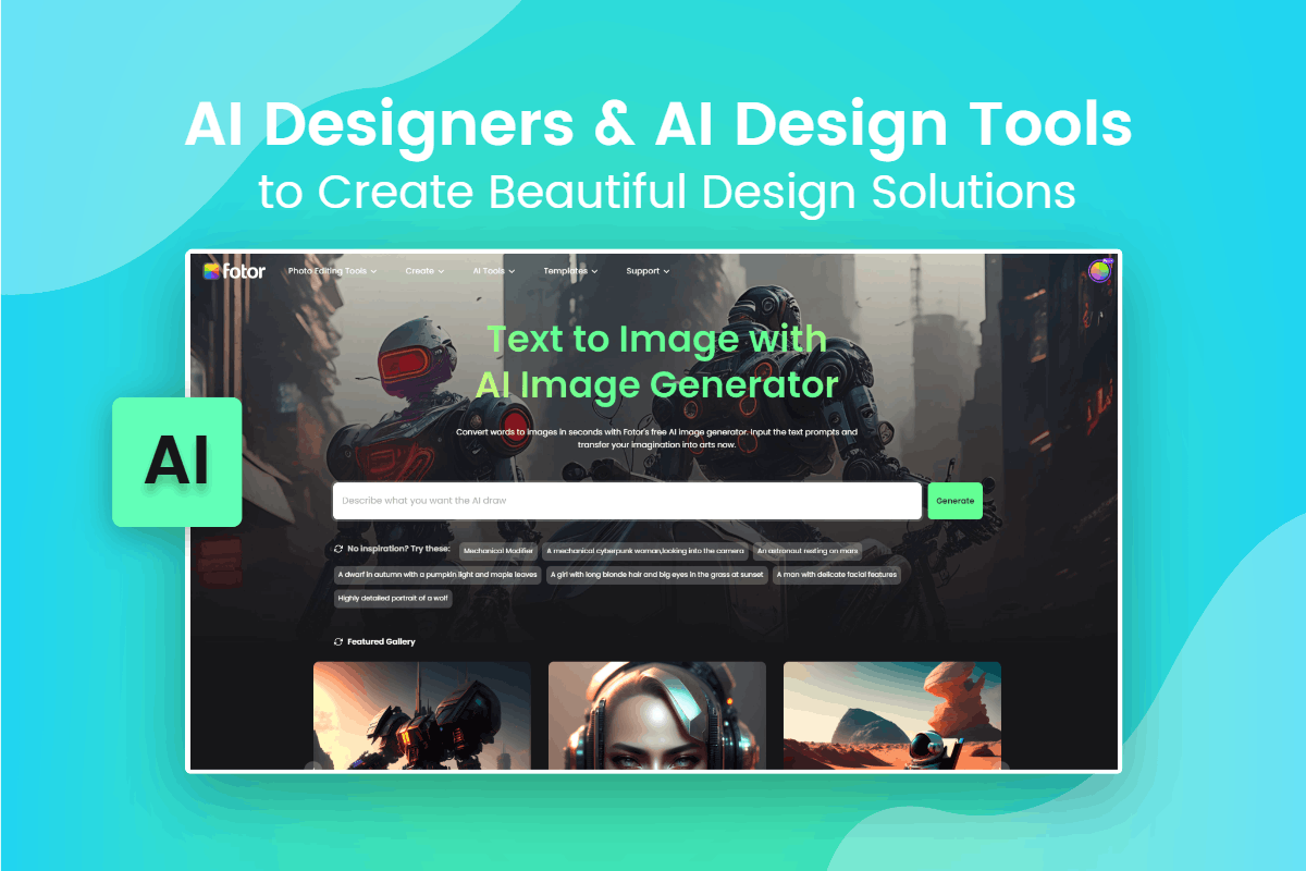 Ai designer tool with hiring poster on computer